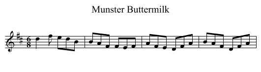 Munster Buttermilk - staff notation