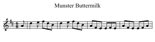Munster Buttermilk - staff notation
