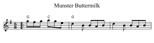 Munster Buttermilk - staff notation