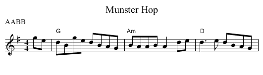 Munster Hop - staff notation