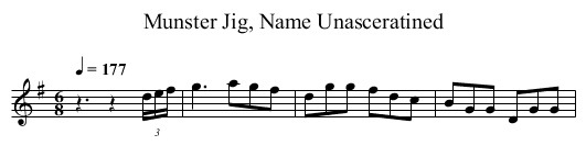 Munster Jig, Name Unasceratined - staff notation