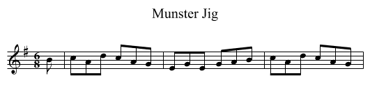 Munster Jig - staff notation