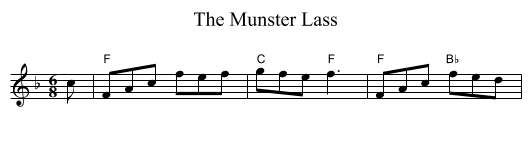 Munster Lass, The - staff notation