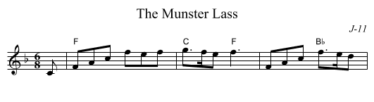 Munster Lass, The - staff notation