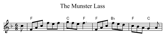 Munster Lass, The - staff notation