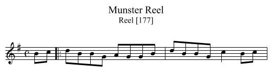 Munster Reel - staff notation