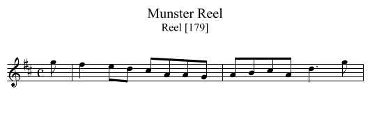 Munster Reel - staff notation