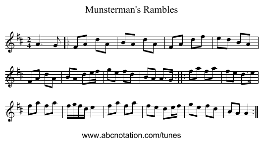 Munsterman's Rambles - staff notation
