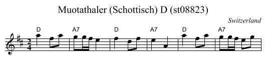 Muotathaler (Schottisch) D (st08823) - staff notation