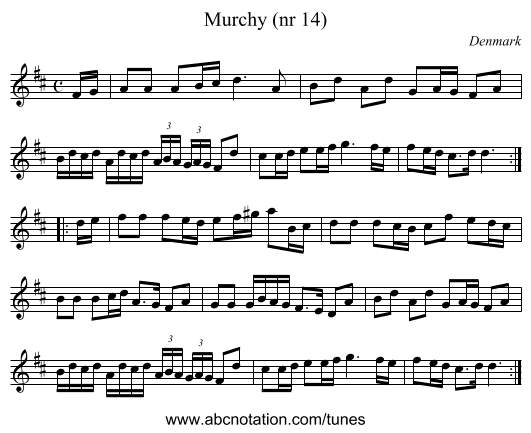 Murchy (nr 14) - staff notation