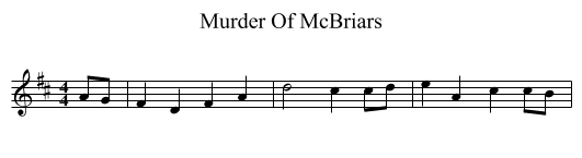 Murder Of McBriars - staff notation