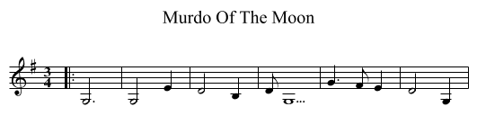 Murdo Of The Moon - staff notation