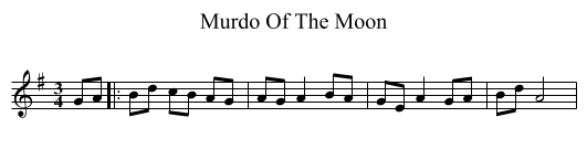 Murdo Of The Moon - staff notation