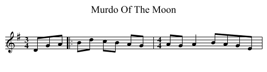 Murdo Of The Moon - staff notation