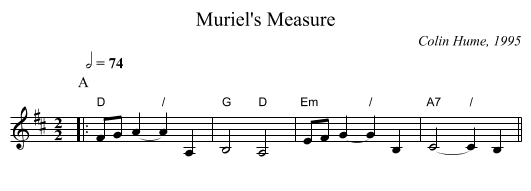 Muriel's Measure - staff notation