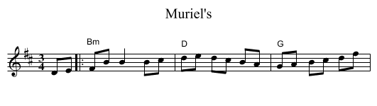 Muriel's - staff notation