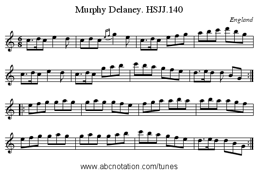 Murphy Delaney. HSJJ.140 - staff notation