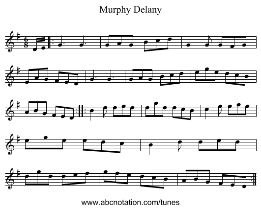 Murphy Delany - staff notation