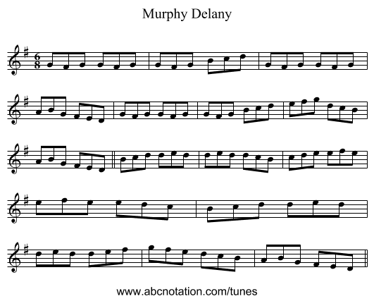 Murphy Delany - staff notation