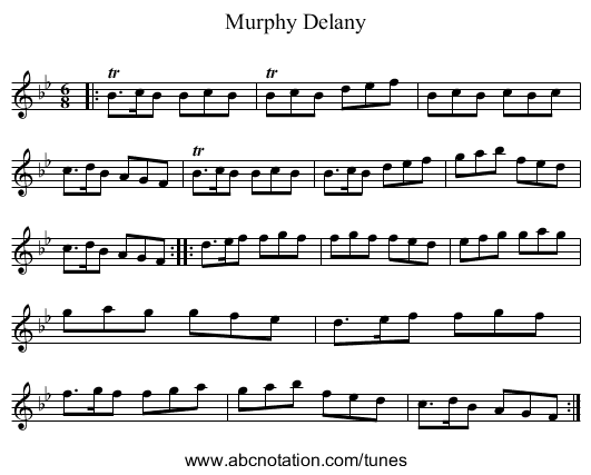 Murphy Delany - staff notation