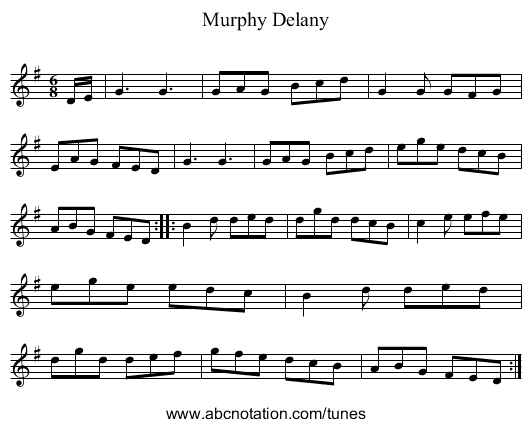 Murphy Delany - staff notation