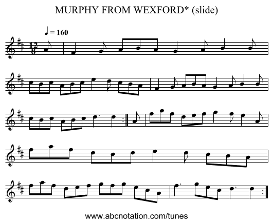 MURPHY FROM WEXFORD* (slide) - staff notation
