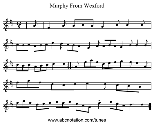 Murphy From Wexford - staff notation