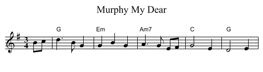 Murphy My Dear - staff notation