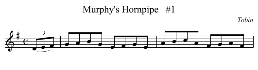 Murphy's Hornpipe   #1 - staff notation