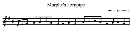 Murphy's hornpipe - staff notation