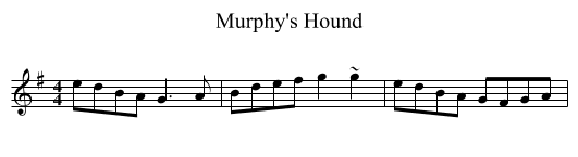 Murphy's Hound - staff notation