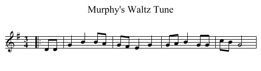 Murphy's Waltz Tune - staff notation