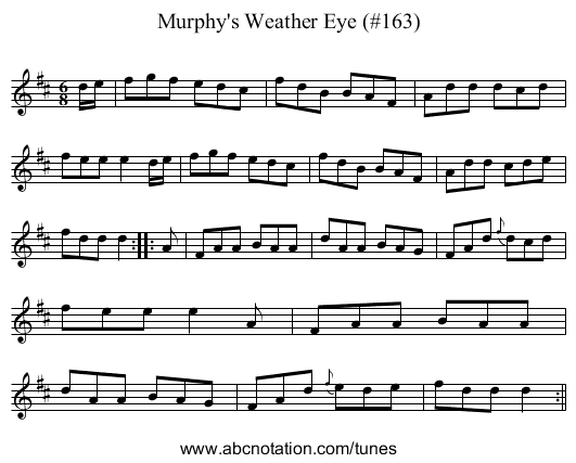 Murphy's Weather Eye (#163) - staff notation