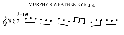 MURPHY'S WEATHER EYE (jig) - staff notation