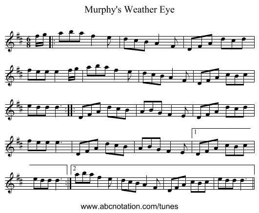 Murphy's Weather Eye - staff notation