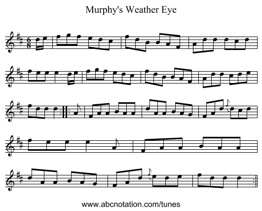 Murphy's Weather Eye - staff notation