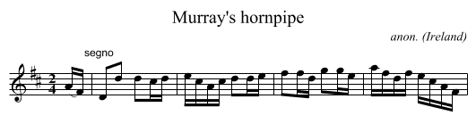 Murray's hornpipe - staff notation