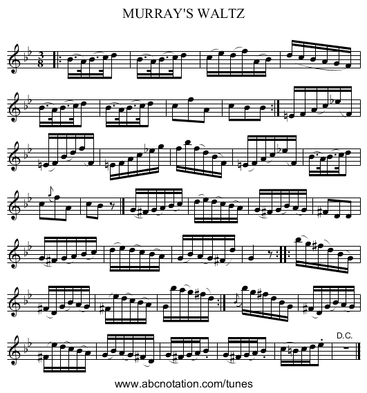 MURRAY'S WALTZ - staff notation