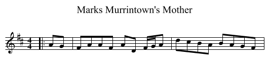 Murrintown's Mother, Marks - staff notation