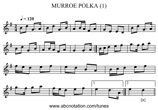 MURROE POLKA (1) - staff notation