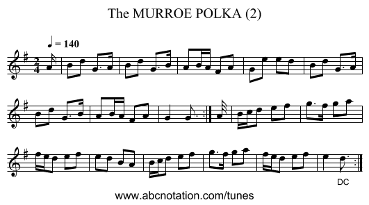 MURROE POLKA (2), The - staff notation