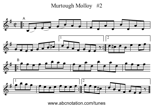 Murtough Molloy   #2 - staff notation