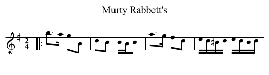 Murty Rabbett's - staff notation