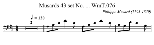 Musards 43 set No. 1. WmT.076 - staff notation