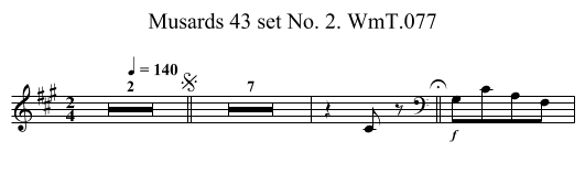 Musards 43 set No. 2. WmT.077 - staff notation