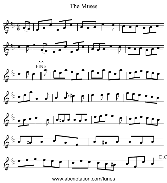 Muses, The - staff notation