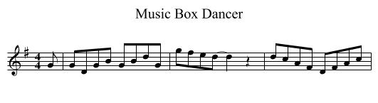 Music Box Dancer - staff notation