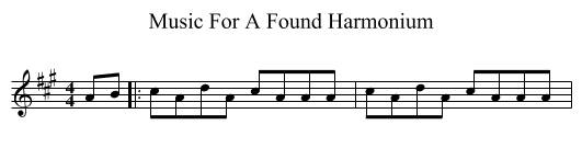 Music For A Found Harmonium - staff notation
