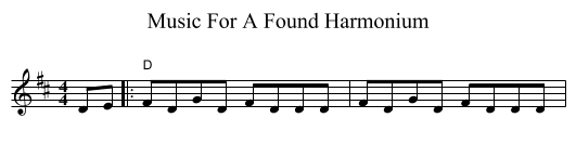 Music For A Found Harmonium - staff notation