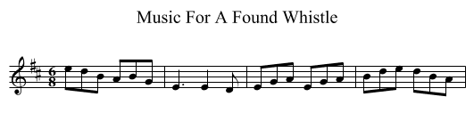 Music For A Found Whistle - staff notation